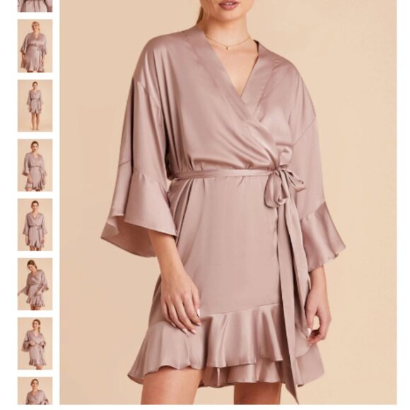 Birdy Grey Kenny Ruffle Satin Robe - Picture 1 of 10